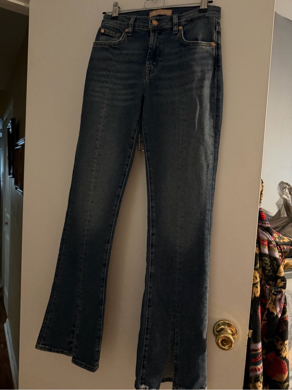 7 For All Mankind Dark Wash Wide Leg Jeans